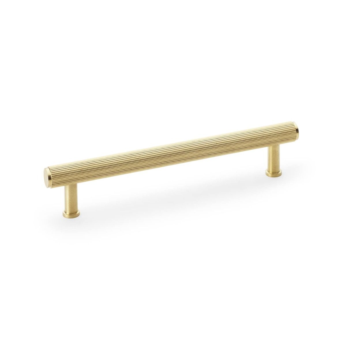 Alexander And Wilks Reeded T-Bar Cabinet Pull 224mm C/C Satin Brass Pvd AW809R-224-SBPVD