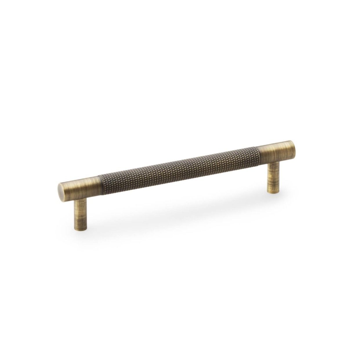 Alexander And Wilks Brunel Diamond Knurled Tbar Handle 160mm C/C Antique Brass AW810-160-AB