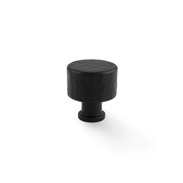 Alexander And Wilks Leila Hammered Cupboard Knob 30Mm Matt Black AW816-30-BL