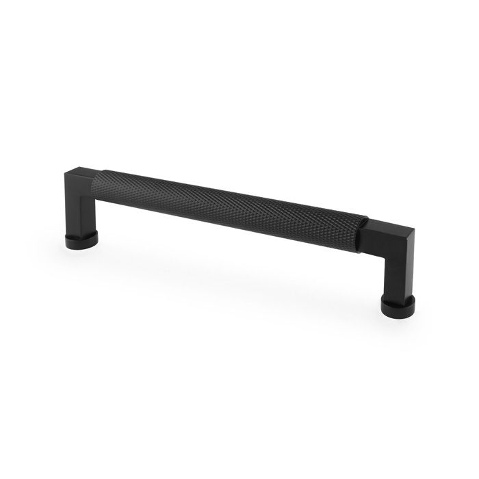 Alexander And Wilks Camille Knurled Cabinet Pull 160Mm C/C Matt Black AW819-160-BL