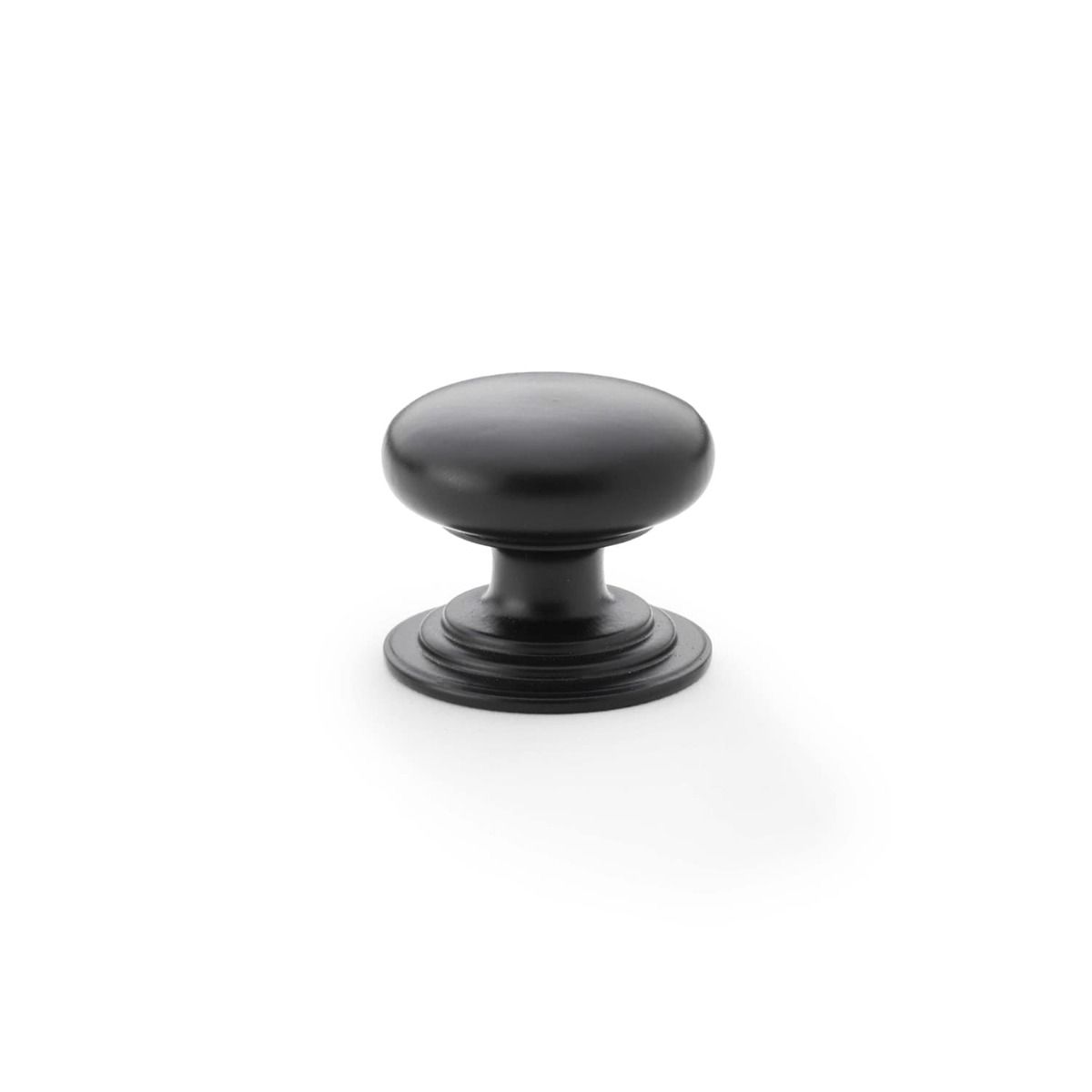 Alexander And Wilks 32mm Rnd Cup Knob Integralstepped Rose Black AW825-32-BL