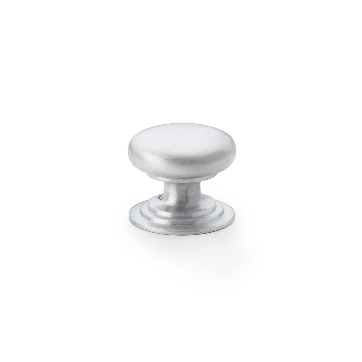 Alexander And Wilks 32mm Rnd Cup Knob Integral Stepped Rose Satin Chrome AW825-32-SC