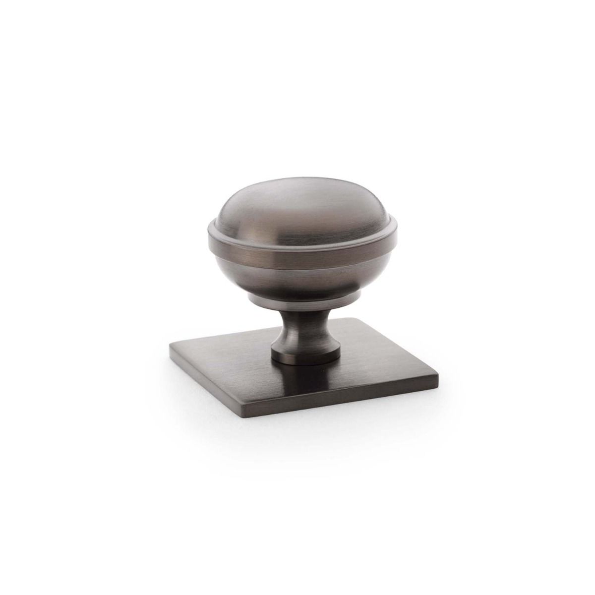 Alexander And Wilks Quantock Cupboard Knob On Square Plate AW826-34-DBZPVD Dark Bronze Pvd