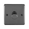 Eurolite Bn1D400 1 Gang 400W Push On Off 2Way Dimmer Round Edge Black Nickel Plate Matching Knob