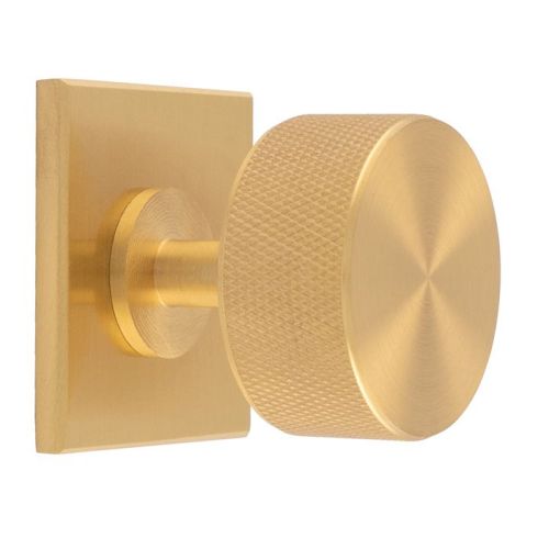 Carlisle Brass BP703SB40SB Knurled Radio Knob on Backplate 40mm Satin Brass