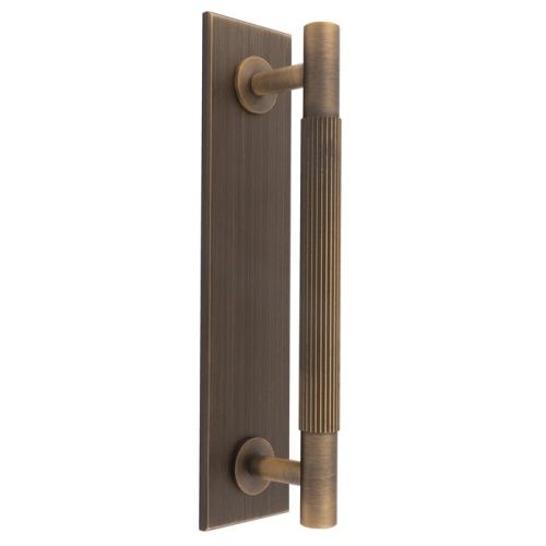 Carlisle Brass BP710BAB168AB Lines Pull Handles on backplate 168mm Antique brass