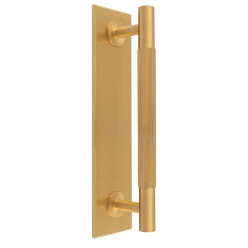 Carlisle Brass BP710CSB200SB Lines Pull Handles on backplate 200mm Satin Brass