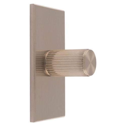 Carlisle Brass BP712SN76SN Lines Cylinder Knob on Backplate 76mm Satin Nickel