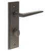 Mayfair Door Handle Din Bathroom Backplate Dark Bronze & Turn & Release