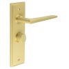 Mayfair Door Handle Bathroom Backplate Satin Brass & Turn & Release