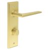 Mayfair Door Handle Din Bathroom Backplate Satin Brass & Turn & Release