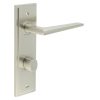 Mayfair Door Handle Din Bathroom Backplate Satin Nickel & Turn & Release