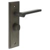 Fitzrovia Door Handle Bathroom Backplate Dark Bronze & Turn & Release