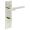 Fitzrovia Door Handle Din Bathroom Backplate Polished Nickel & Turn & Release