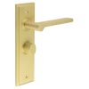 Fitzrovia Door Handle Bathroom Backplate Satin Brass & Turn & Release