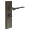 Knightsbridge Door Handle Bathroom Backplate Dark Bronze & Turn & Release