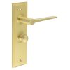 Knightsbridge Door Handle Bathroom Backplate Satin Brass & Turn & Release