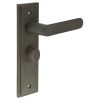 Kensington Door Handle Bathroom Backplate Dark Bronze & Turn & Release