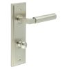 Westminster Door Handle Din Bathroom Backplate Satin Nickel & Turn & Release