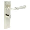 Highgate Door Handle Bathroom Backplate Polished Nickel & Turn & Release