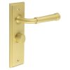 Highgate Door Handle Bathroom Backplate Satin Brass & Turn & Release