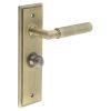 Frelan - Piccadilly Door Handle Bathroom Backplate Antique Brass & Turn & Release