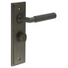 Piccadilly Door Handle Bathroom Backplate Dark Bronze & Turn & Release