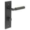 Piccadilly Door Handle Din Bathroom Backplate Black & Turn & Release