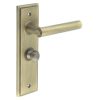 Richmond Door Handle Bathroom Backplate Antique Brass & Turn & Release