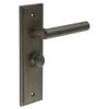 Richmond Door Handle Bathroom Backplate Dark Bronze & Turn & Release