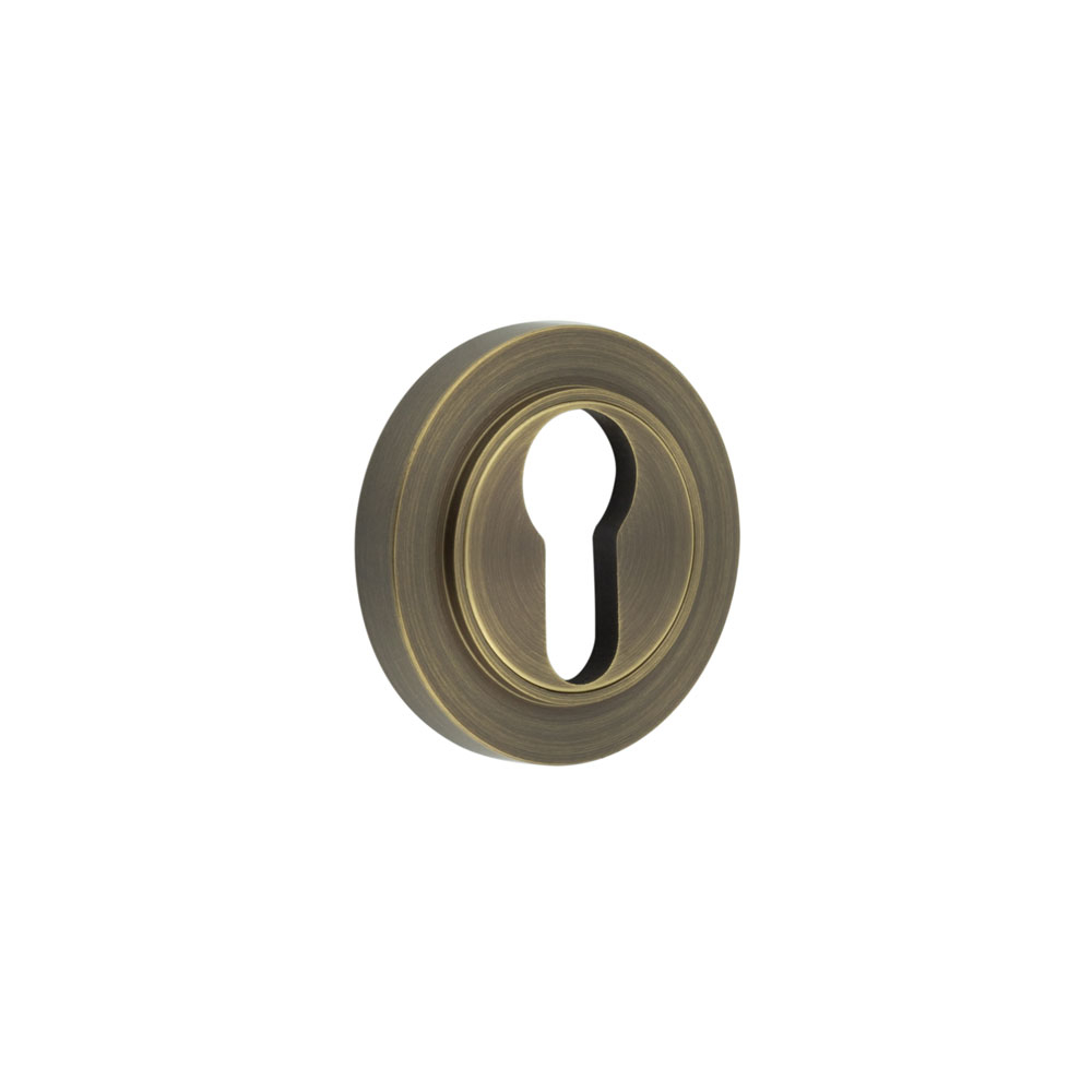 Burlington Euro Profile Escutcheons Plain Rose Antique Brass