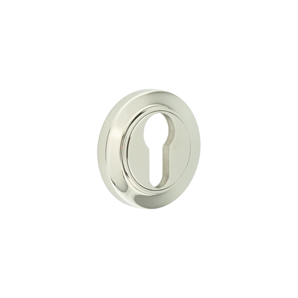 Burlington Euro Profile Escutcheons Chamfered Rose Polished Nickel