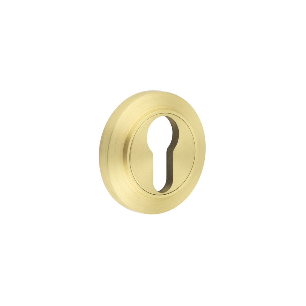 Burlington Euro Profile Escutcheons Chamfered Rose Satin Brass