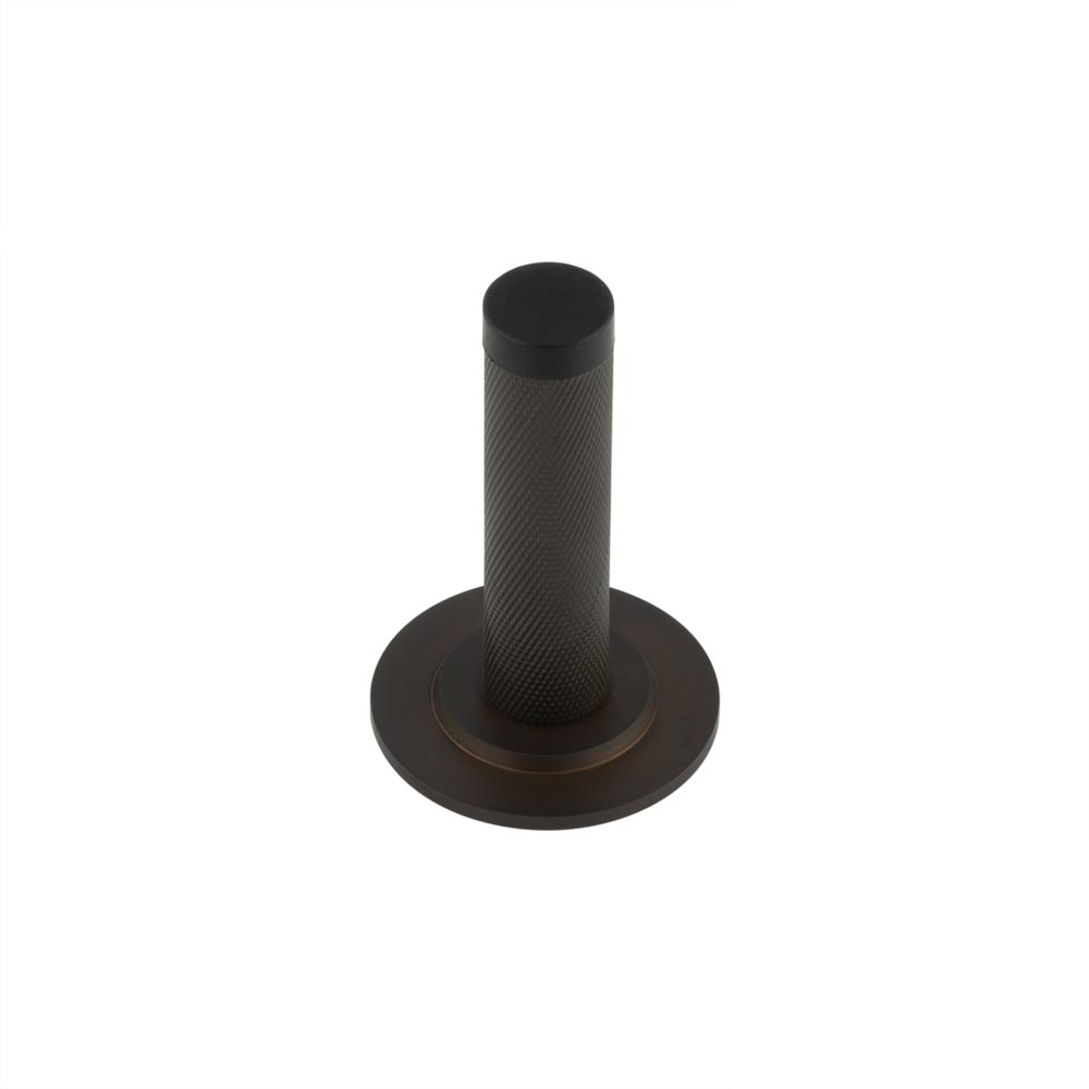 Burlington Knurled Wall Mounted Doorstops Stepped Rose Dark Bronze