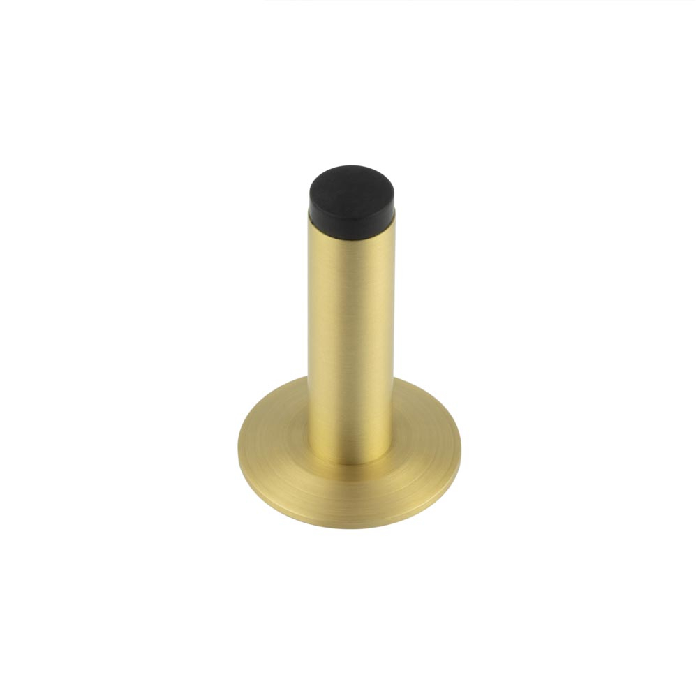 Burlington Plain Wall Mounted Door Stops Chamfered Rose Satin Brass