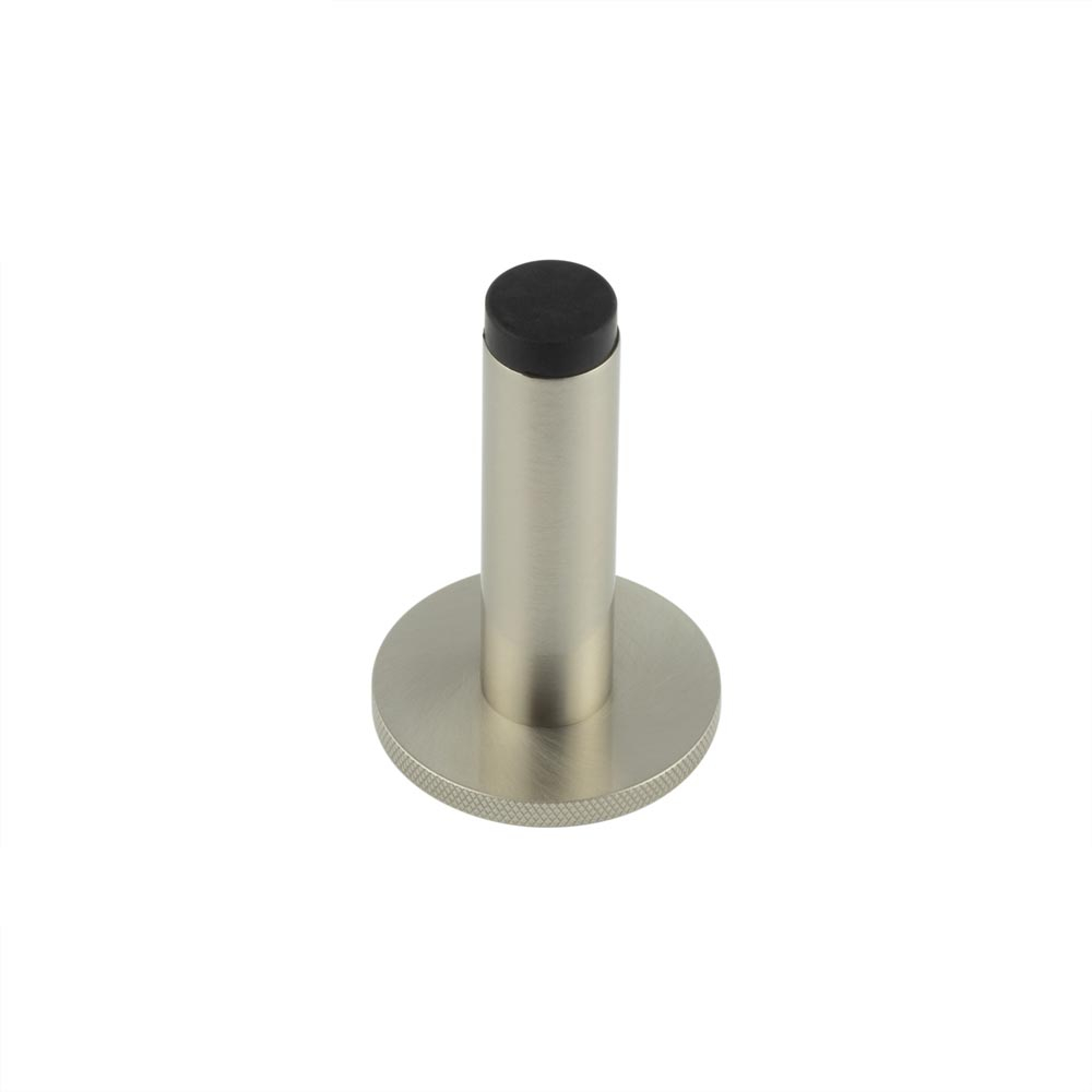 Burlington Plain Wall Mounted Door Stops Knurled Rose Satin Nickel