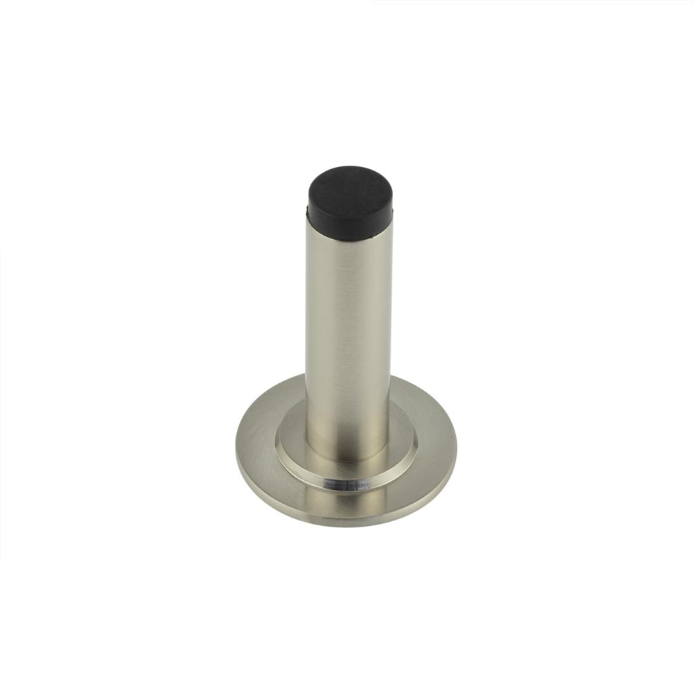 Burlington Plain Wall Mounted Door Stops Stepped Rose Satin Nickel