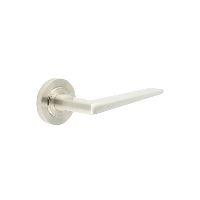 Mayfair Door Handle on Plain Rose Satin Nickel