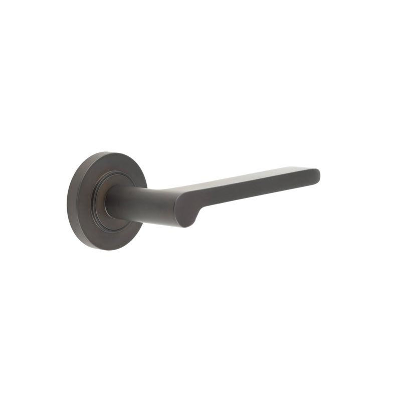 Fitzrovia Door Handles Plain Rose Dark Bronze