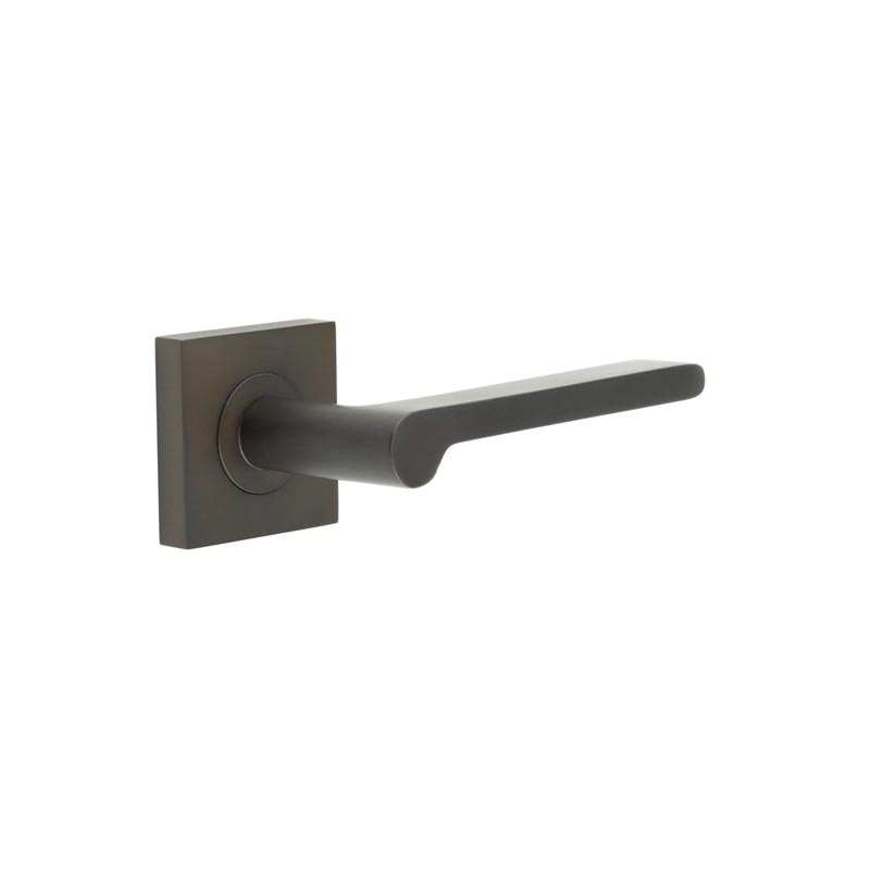 Fitzrovia Door Handles Square Plain Rose Dark Bronze