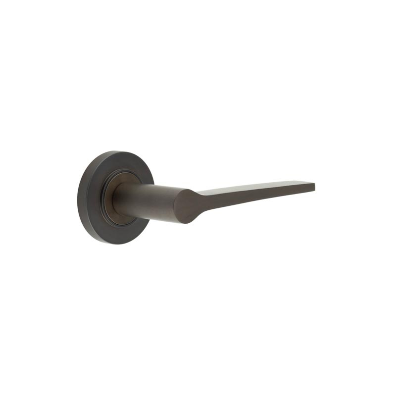 Knightsbridge Door Handle on Plain Rose Dark Bronze