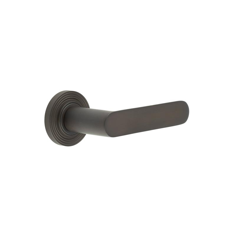 Kensington Door Handles Stepped Rose Dark Bronze