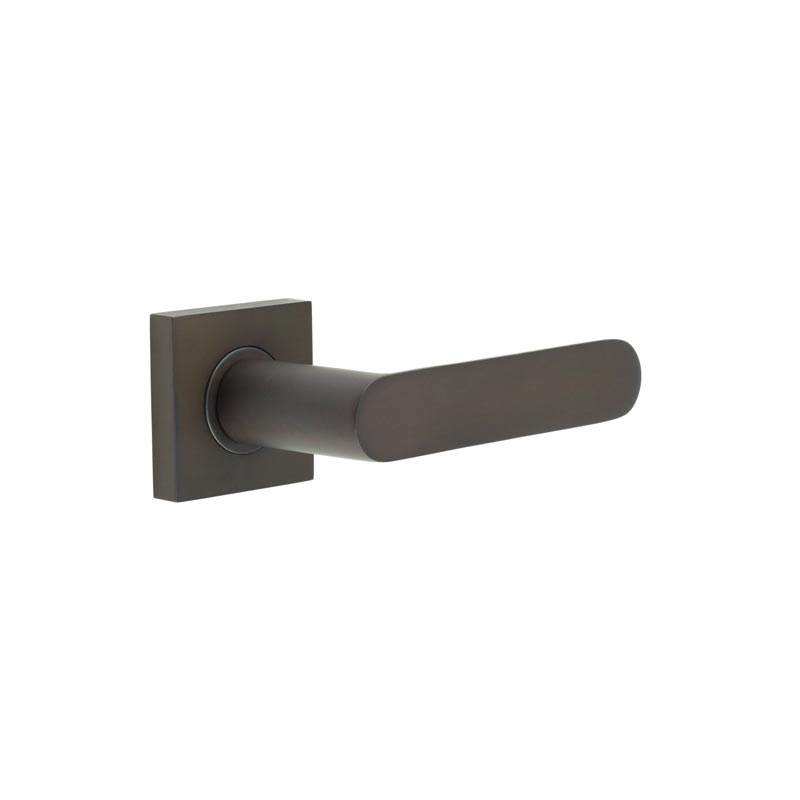 Kensington Door Handles Square Plain Rose Dark Bronze