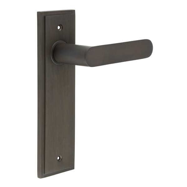 Kensington Door Handle Latch Backplate Dark Bronze