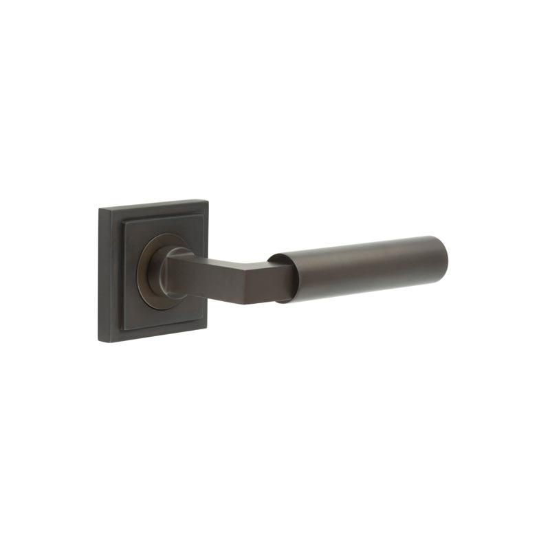 Westminster Door Handles Square Stepped Dark Bronze