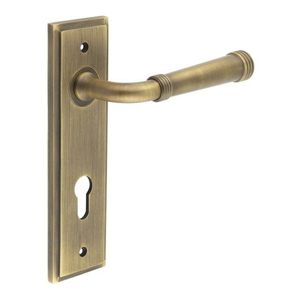 Highgate Door Handle Din Euro Backplate Satin Brass