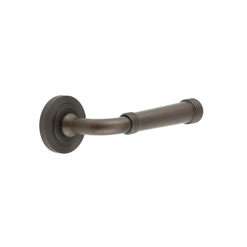 Highgate Door Handles Reeded Rose Dark Bronze