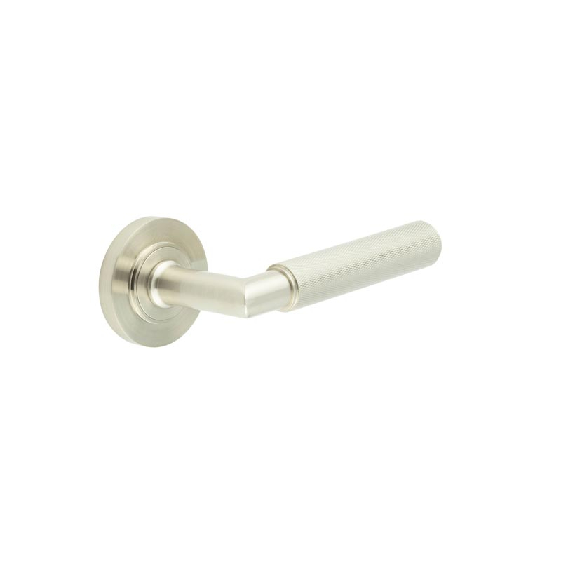 Piccadilly Door Handle on Plain Rose Satin Nickel