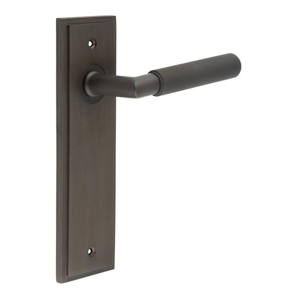 Piccadilly Door Handle Latch Backplate Dark Bronze