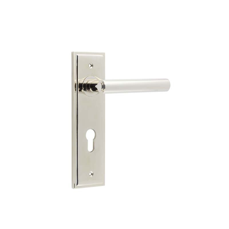 Richmond Door Handle Din Euro Backplate Polished Nickel